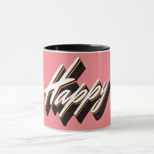 Happy text design mug