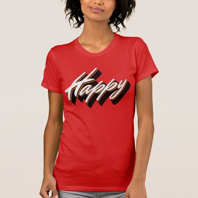 Happy text design T-Shirt (Front)