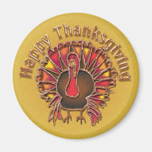HAPPY THANKGIVING TURKEY by SHARON SHARPE Magnet