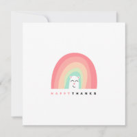 Happy Thanks Cute Rainbow Animal Personalized