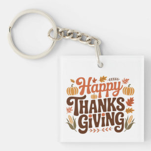 Happy Thanks Giving Keychain