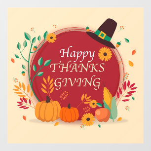 Happy Thanks Giving Window Cling