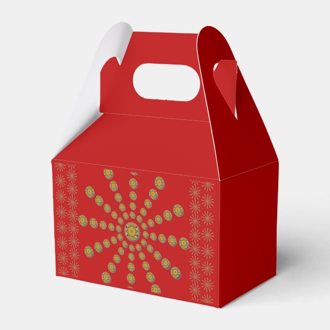 Happy Thanks Red Polka dot design  Favor Box (Front Side)