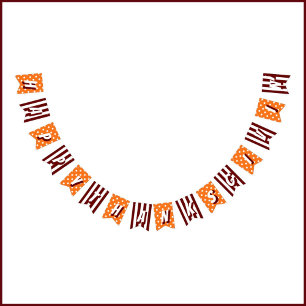 Happy Thanksgivin' Orange Burgundy Pattern Bunting Flags