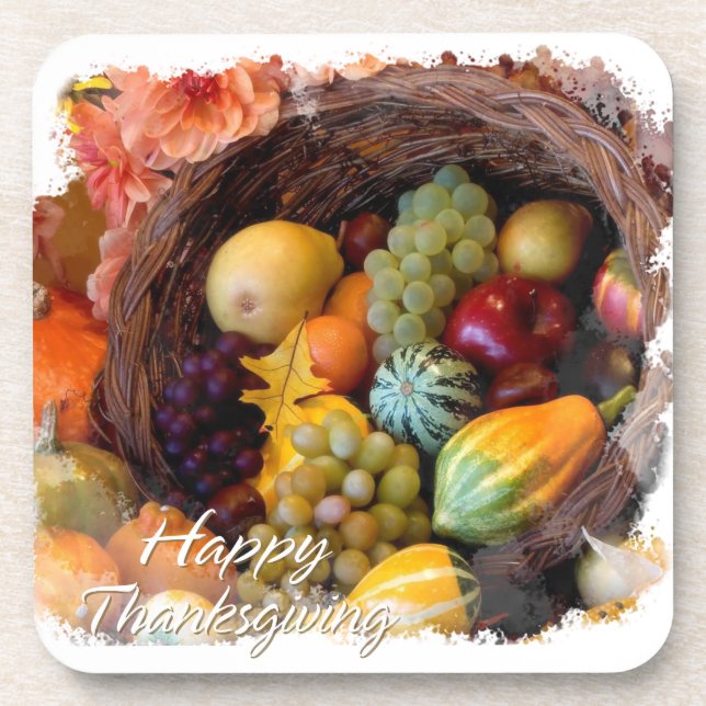 Happy Thanksgiving 10 Coaster (Front)