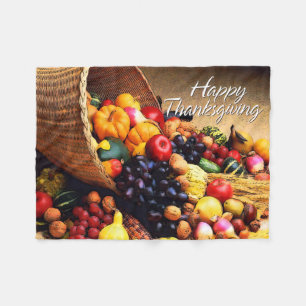 Happy Thanksgiving 12 Fleece Blanket
