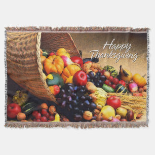 Happy Thanksgiving 12 Throw Blanket