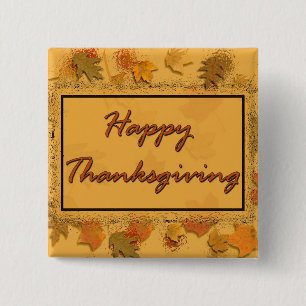 Happy Thanksgiving 2 Inch Square Button