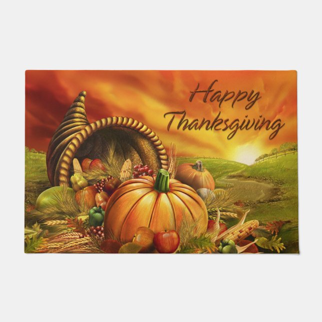 Happy Thanksgiving 2 Options Doormat (Front)
