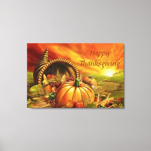 Happy Thanksgiving 2 Wrapped Canvas (Front)