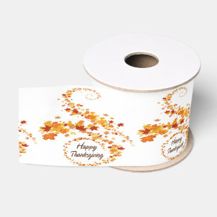 Happy Thanksgiving 4  3" Wide Ribbon Grosgrain Ribbon