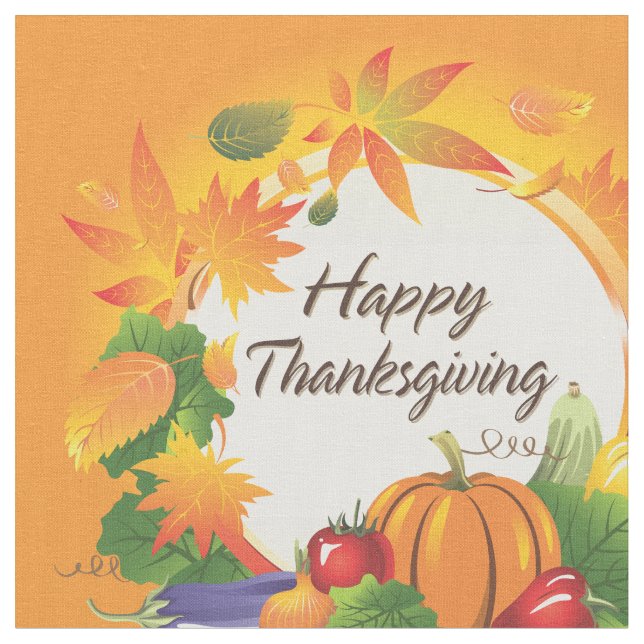 Happy Thanksgiving 5 Options Fabric (Close Up)