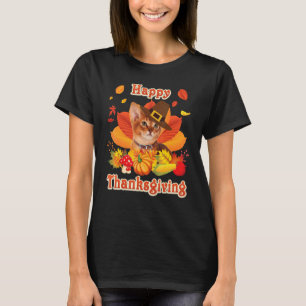 Happy Thanksgiving Abyssinian Cat I'm Thankful For T-Shirt