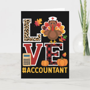 Happy Thanksgiving Accounting Turkey Day Blessed A Card