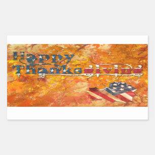 happy thanksgiving (american flag) sticker