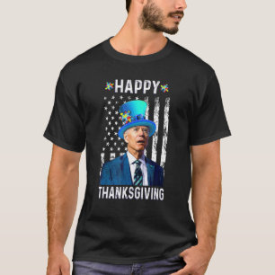 Happy Thanksgiving Autism Awareness Puzzle Piece 1 T-Shirt