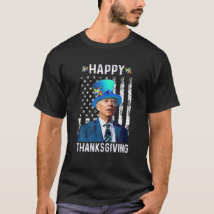 Happy Thanksgiving Autism Awareness Puzzle Piece T-Shirt