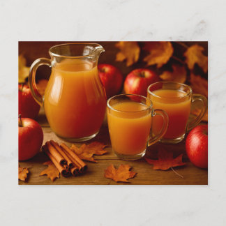 Happy Thanksgiving Autumn Apple Cider Postcard