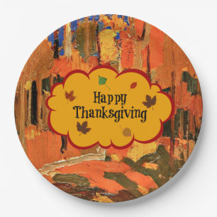 Happy Thanksgiving, Autumn Colours,  Paper Plate