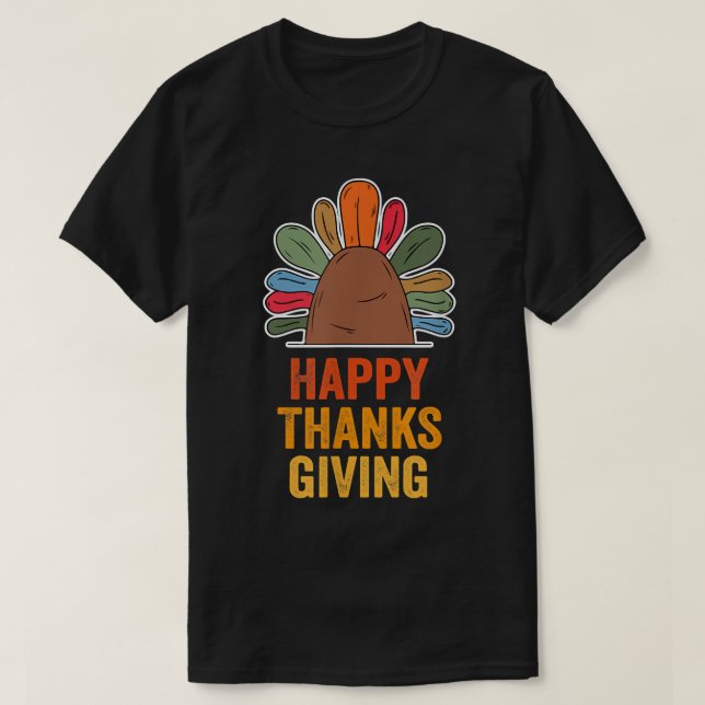 Happy Thanksgiving Autumn Fall Design Thankful Tha T-Shirt (Design Front)