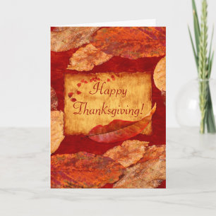 Happy Thanksgiving Autumn Leaves Greeting Card
