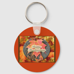 Happy Thanksgiving Autumn Maple Leaf Series Keychain