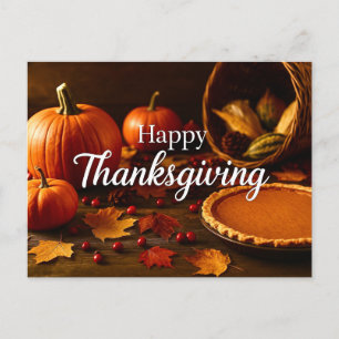 Happy Thanksgiving Autumn Postcard