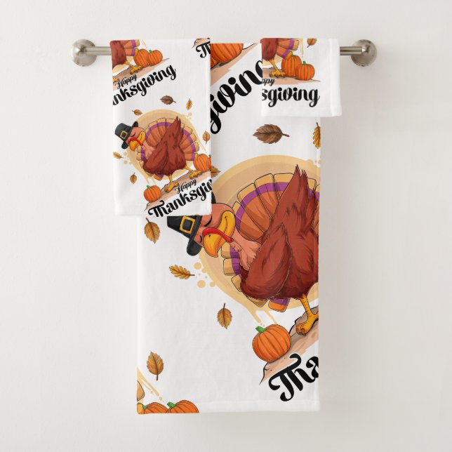 Happy Thanksgiving  Bath Towel Set (Insitu)