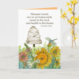 Happy Thanksgiving Bible Verse Proverbs Wildflower Card