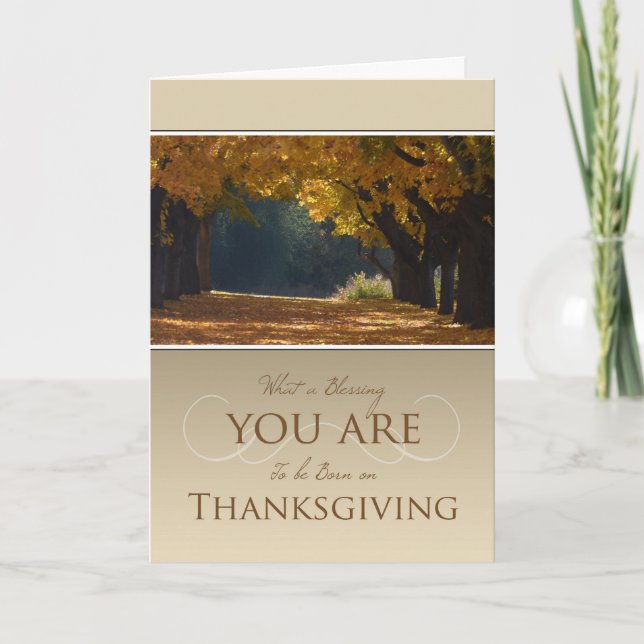 Happy Thanksgiving Birthday Holiday Card (Front)