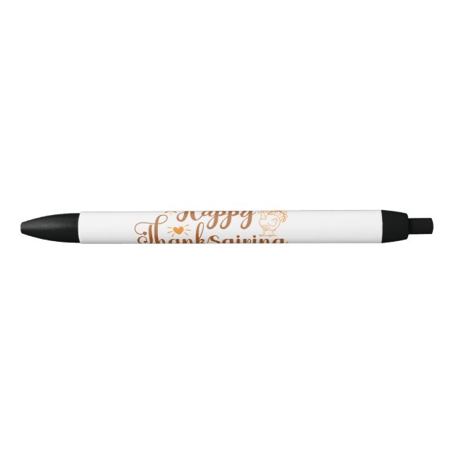 Happy Thanksgiving Black Ink Pen (Front)