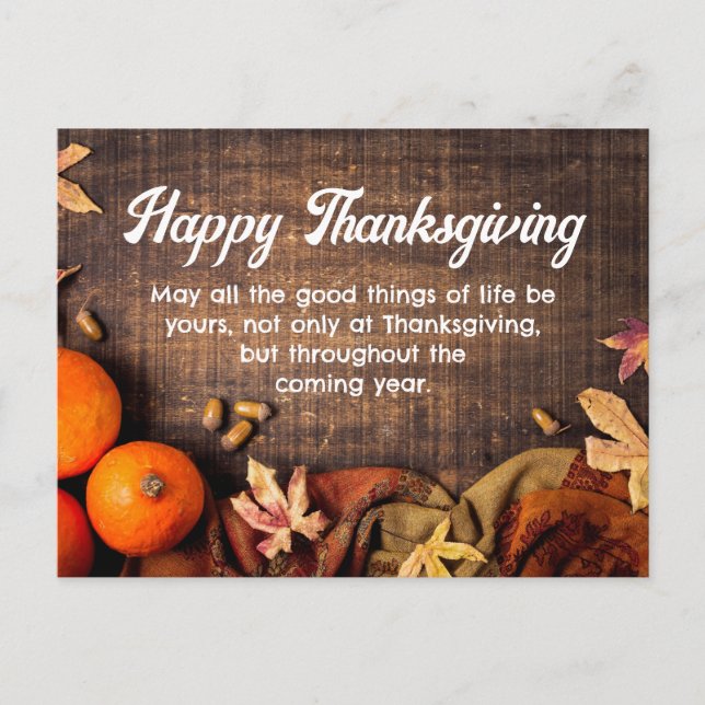 happy thanksgiving blessings modern holiday postcard (Front)