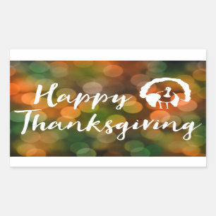 Happy Thanksgiving (bokeh fall lights) Sticker