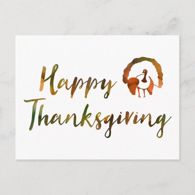 Happy Thanksgiving (bokeh turkey lights) Holiday Postcard (Front)