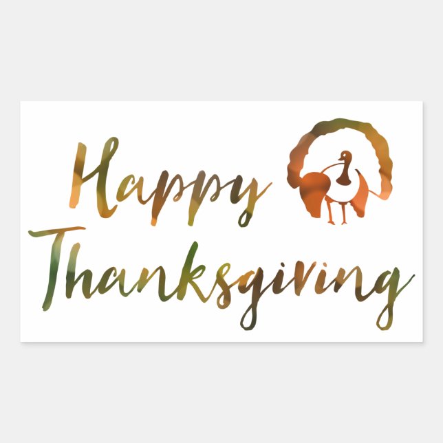 Happy Thanksgiving (bokeh turkey lights) Sticker (Front)