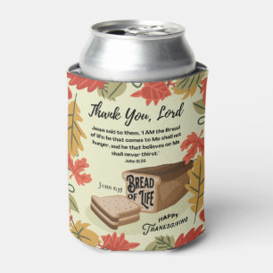 Happy Thanksgiving BREAD OF LIFE Monogram Can Cooler