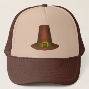 Happy Thanksgiving Brown Pilgrim Puritan Hat