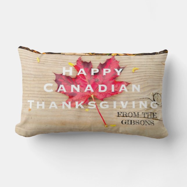 Happy Thanksgiving Canada Thanksgiving Maple Leaf Lumbar Pillow (Front)