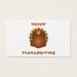 Happy Thanksgiving cartoon turkey gift tags