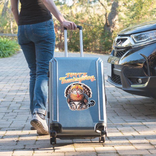 Happy Thanksgiving Cat Turkey Day Fall Classic T-S (Suitcase Insitu)