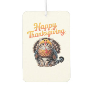 Happy Thanksgiving Cat Turkey Day Fall Classic T-S Air Freshener