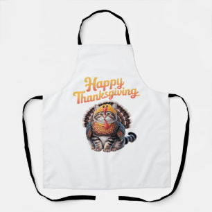 Happy Thanksgiving Cat Turkey Day Fall Classic T-S Apron