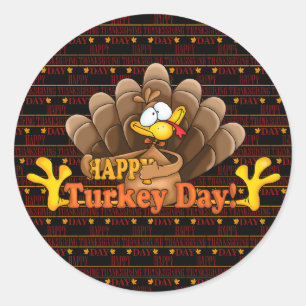 Happy Thanksgiving Classic Round Sticker