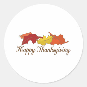 Happy Thanksgiving Classic Round Sticker