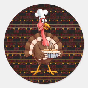 Happy Thanksgiving Classic Round Sticker