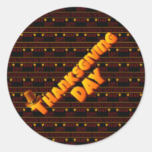 Happy Thanksgiving Classic Round Sticker