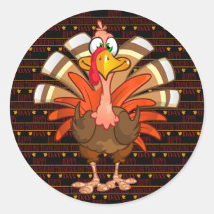 Happy Thanksgiving Classic Round Sticker
