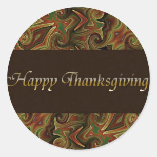 Happy Thanksgiving Classic Round Sticker