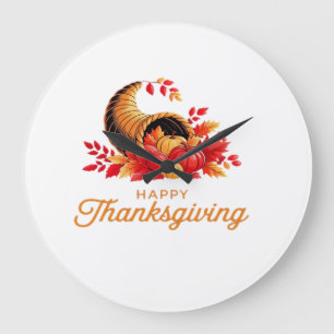 HAPPY THANKSGIVING Classic T-Shirt.png Large Clock