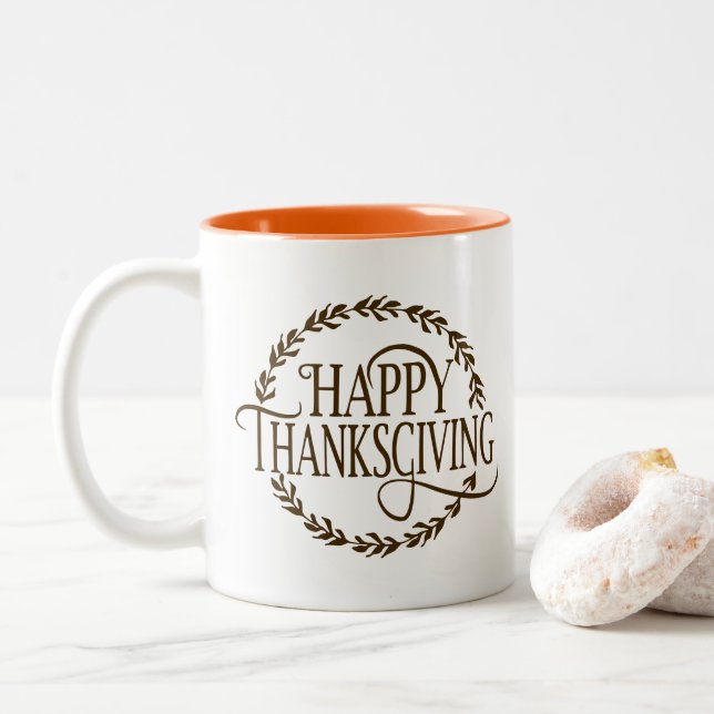Happy Thanksgiving Coffee Mug (With Donut)